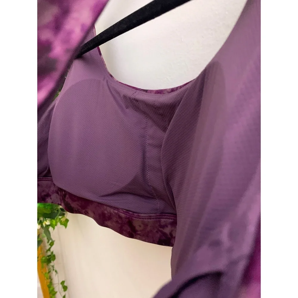 Athleta Exhale Printed Purple‎ Tie Dye Bra